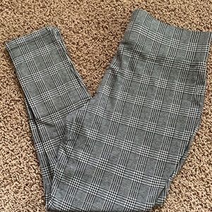 Black and white plaid leggings